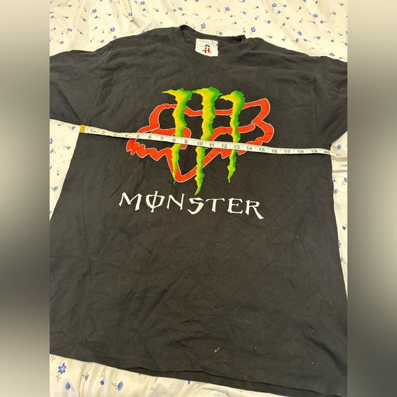 Black Mens Sz: L Y2K Fox Racing/ Monster Energy Drink Logo Graphic T-Shirt. - Picture 3 of 8